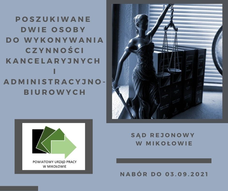 Sąd Rejonowy w Mikołowie poszukuje pracownika