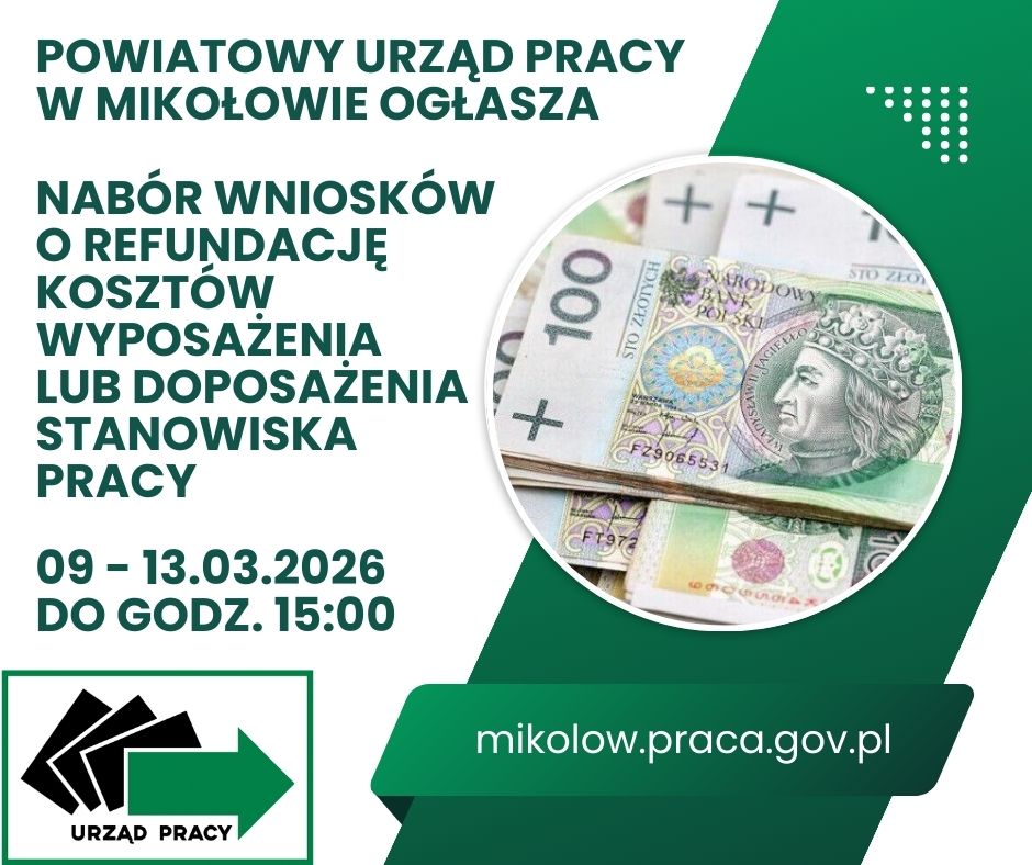 Obrazek dla: Refundacja kosztów wyposażenia stanowiska pracy - nabór...