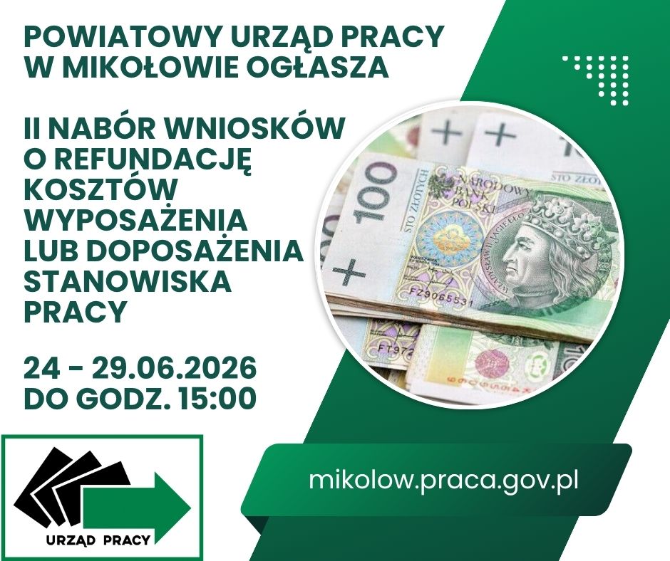 Obrazek dla: II nabór wniosków o refundację kosztów wyposażenia lub...